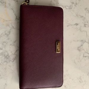 Kate spade burgundy leather wallet brand new